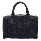 CELINE C Macadam Canvas Boston Bag Navy  76140