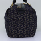 CELINE C Macadam Canvas Boston Bag Navy  76140