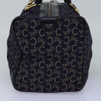 CELINE C Macadam Canvas Boston Bag Navy  76140