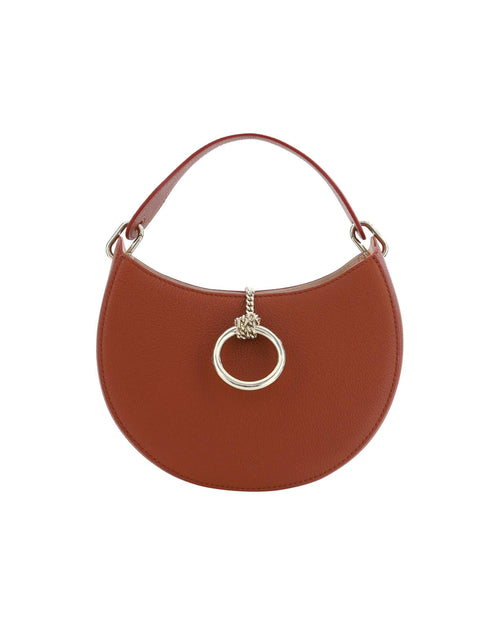 Chloe Leather Small Shoulder Bag with Gold Ring Closure