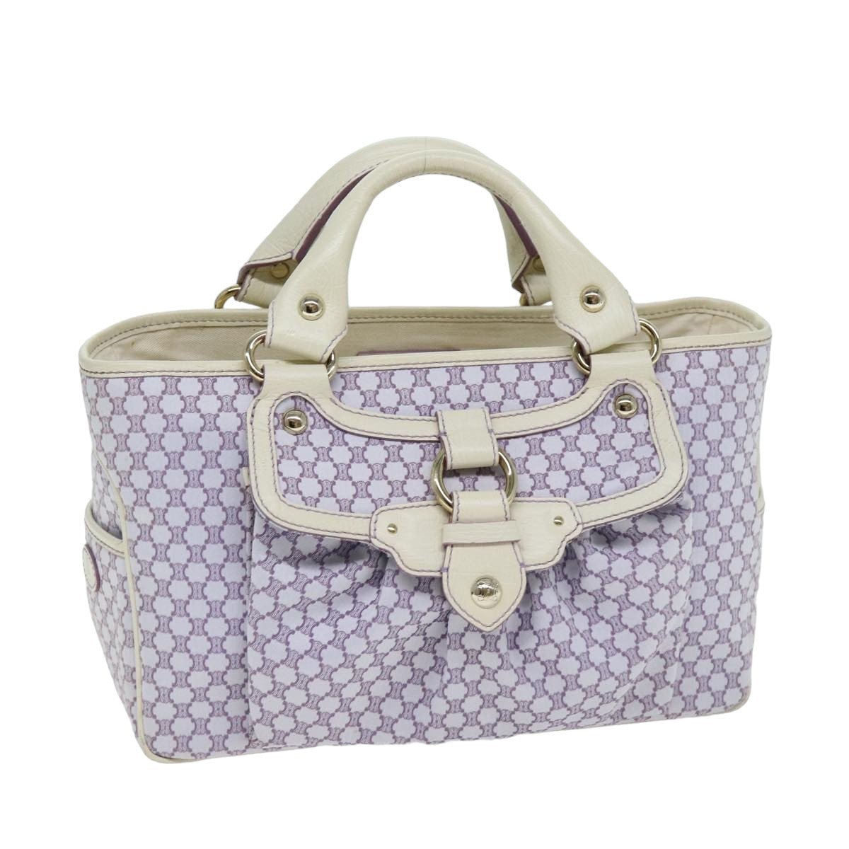 CELINE Macadam Canvas Tote Bag Purple  76143