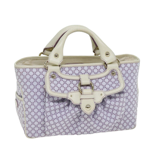 CELINE Macadam Canvas Tote Bag Purple  76143