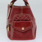 CELINE Hand Bag Leather Red  76145
