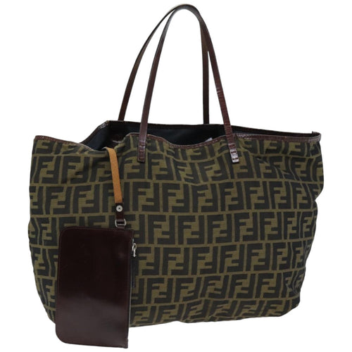 FENDI Zucca Canvas Tote Bag Black Brown76181