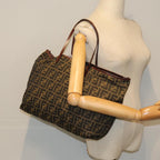 FENDI Zucca Canvas Tote Bag Black Brown76181