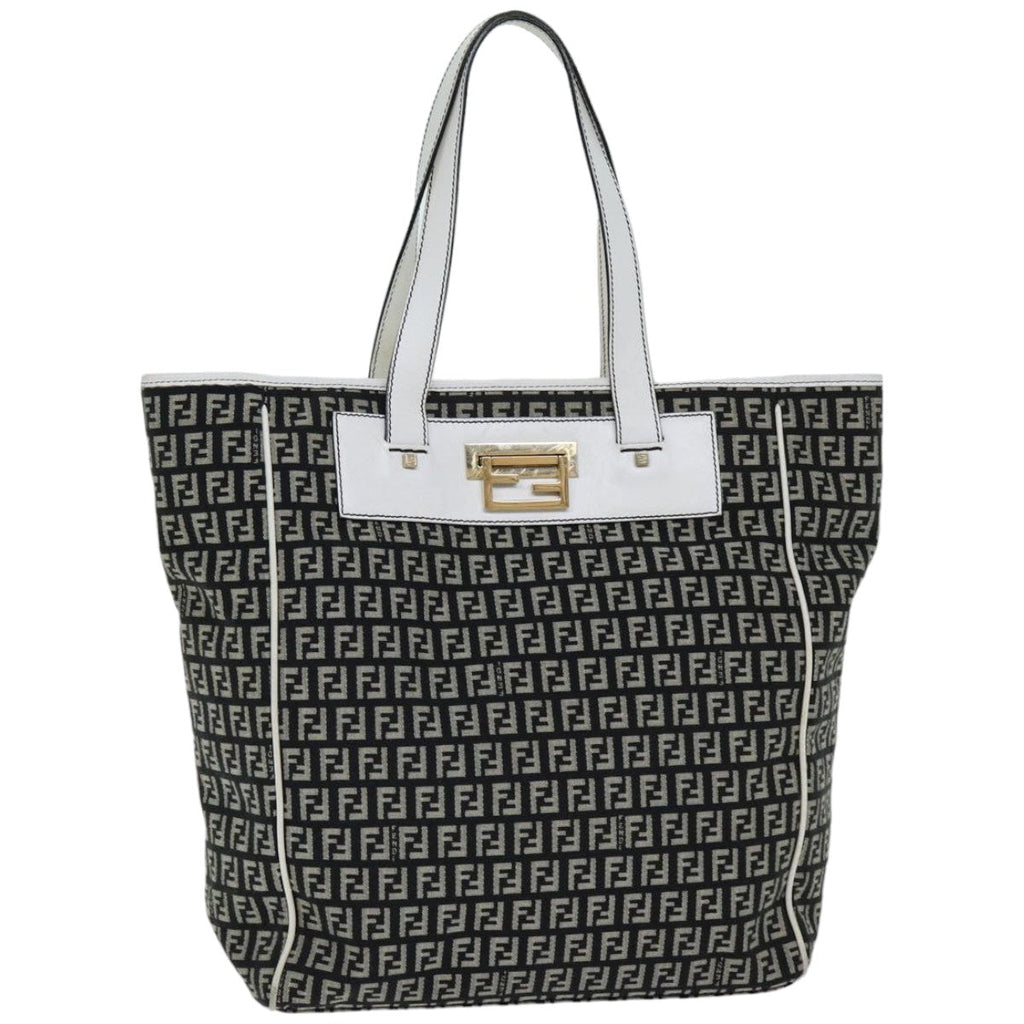 FENDI Zucchino Canvas Tote Bag Black76206
