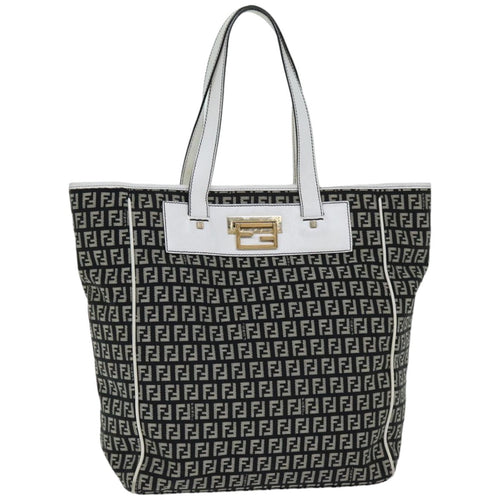 FENDI Zucchino Canvas Tote Bag Black76206