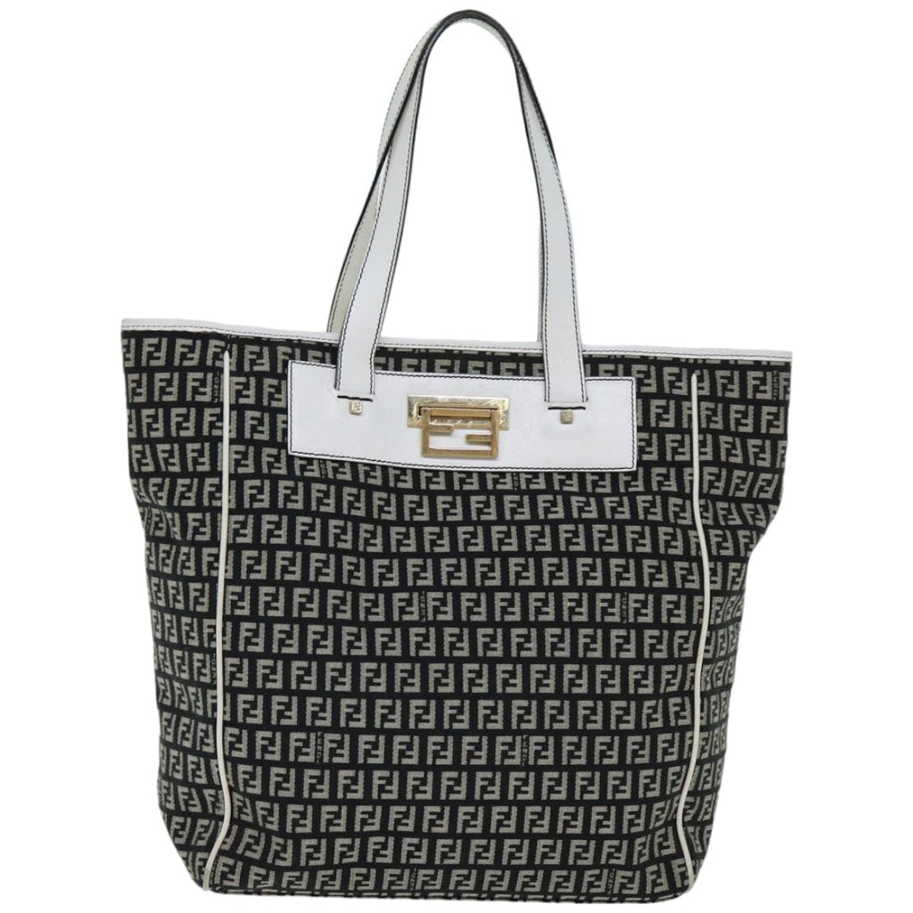 FENDI Zucchino Canvas Tote Bag Black76206