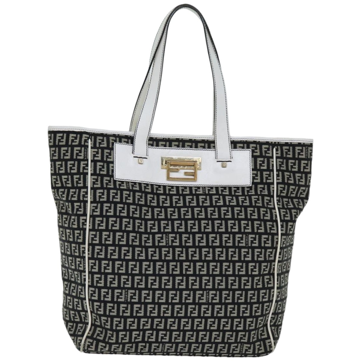 FENDI Zucchino Canvas Tote Bag Black76206