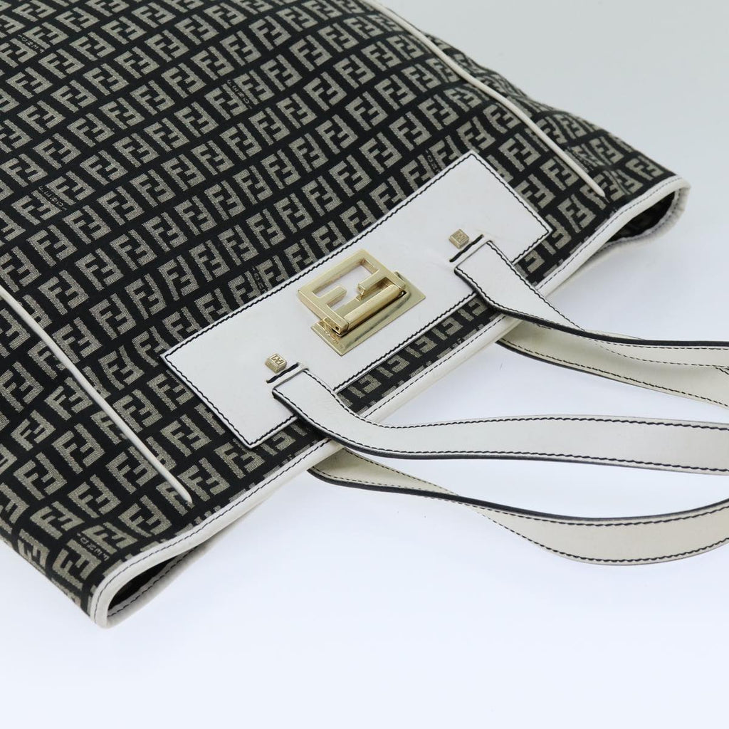 FENDI Zucchino Canvas Tote Bag Black76206