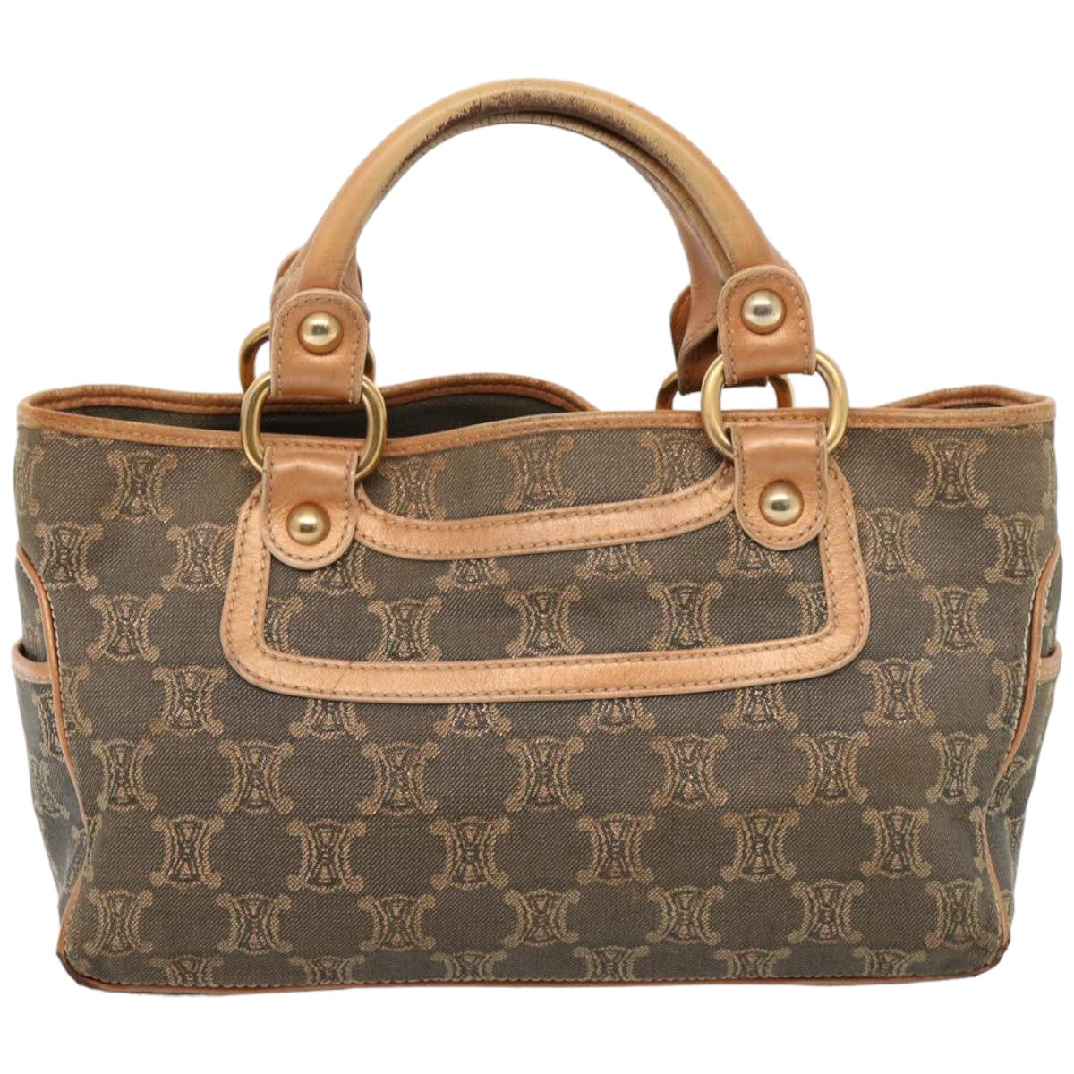 CELINE Macadam Canvas Hand Bag Blue Auth 76407