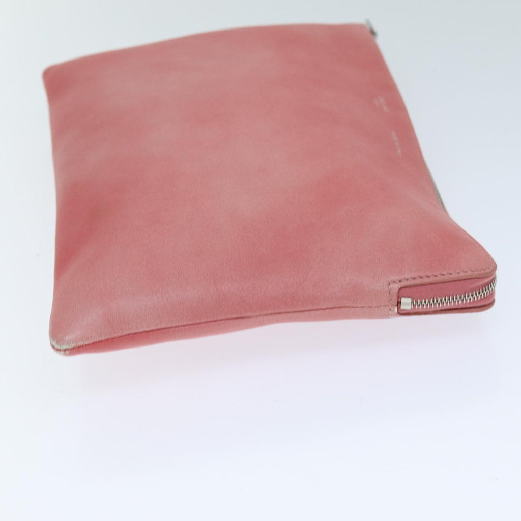 CELINE Clutch Bag Leather Pink  76410