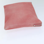 CELINE Clutch Bag Leather Pink  76410