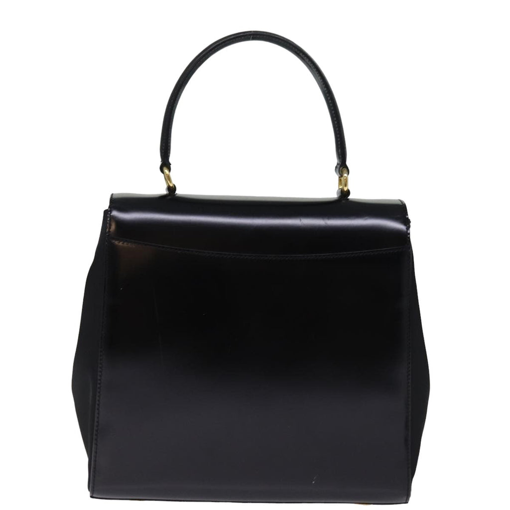 CELINE Hand Bag Patent leather 2way Black  76412