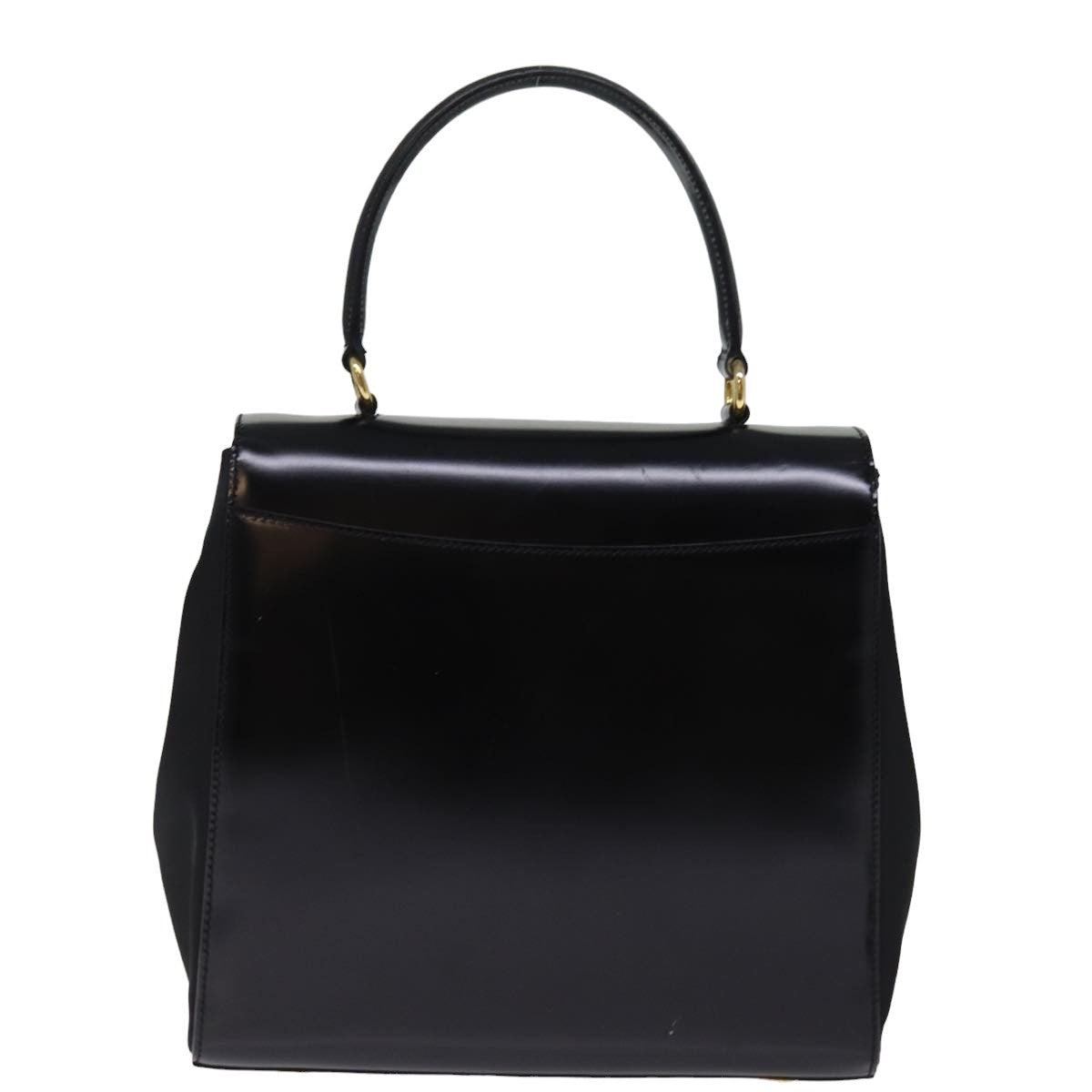 CELINE Hand Bag Patent leather 2way Black  76412