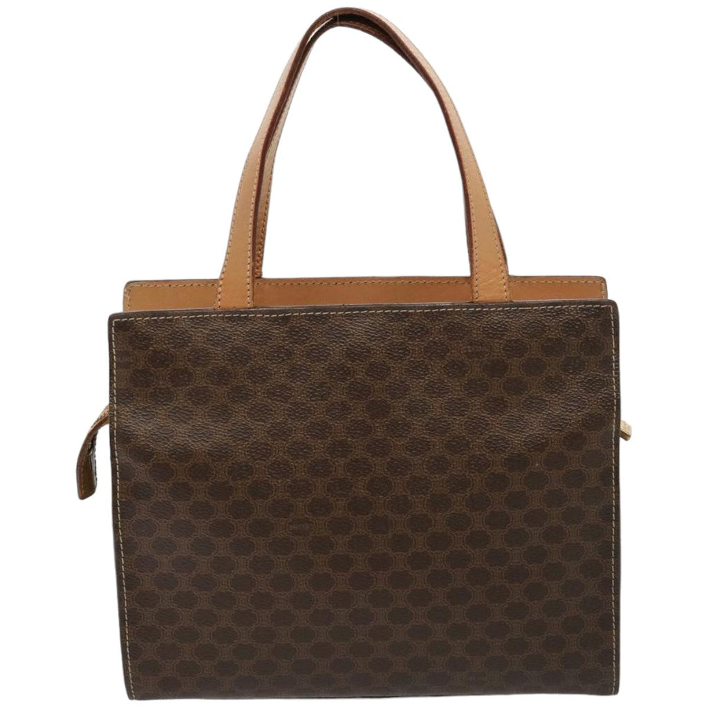 CELINE Macadam Canvas Hand Bag PVC Leather Brown  76413