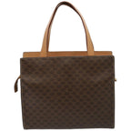 CELINE Macadam Canvas Hand Bag PVC Leather Brown  76413