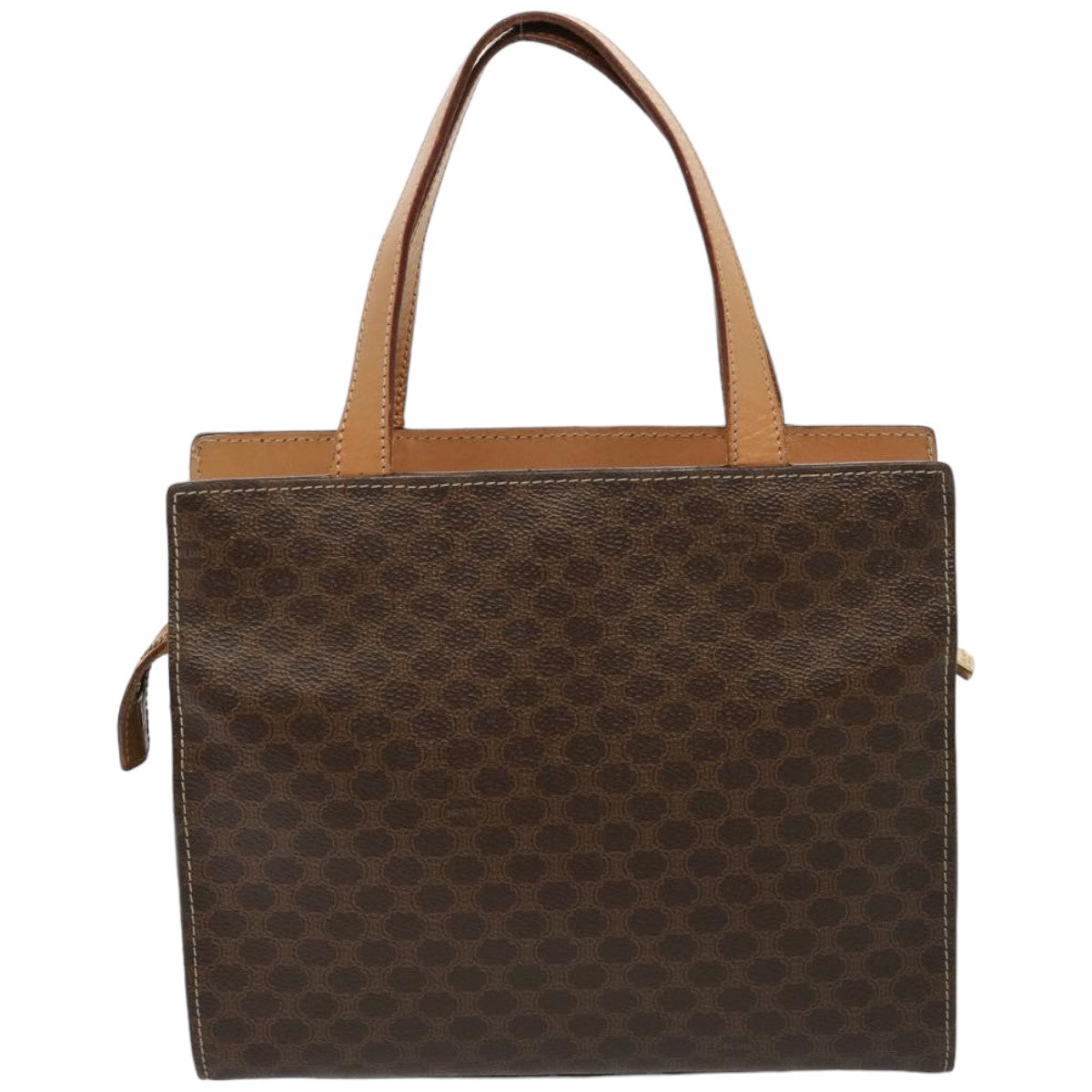 CELINE Macadam Canvas Hand Bag PVC Leather Brown  76413