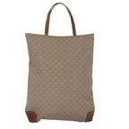 CELINE Macadam Canvas Hand Bag Beige Auth 76414