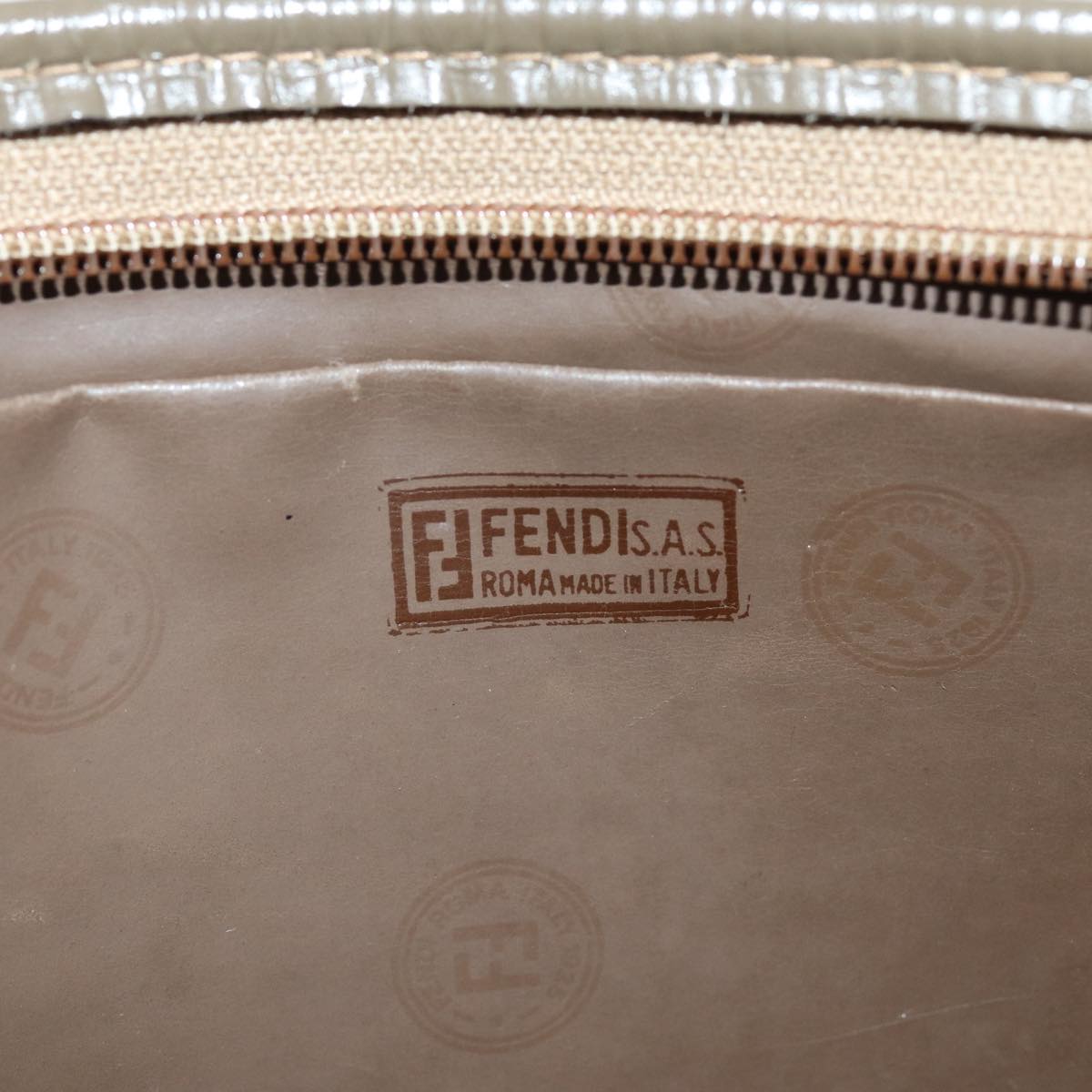 FENDI Zucchino Canvas Pouch Vintage Brown76457