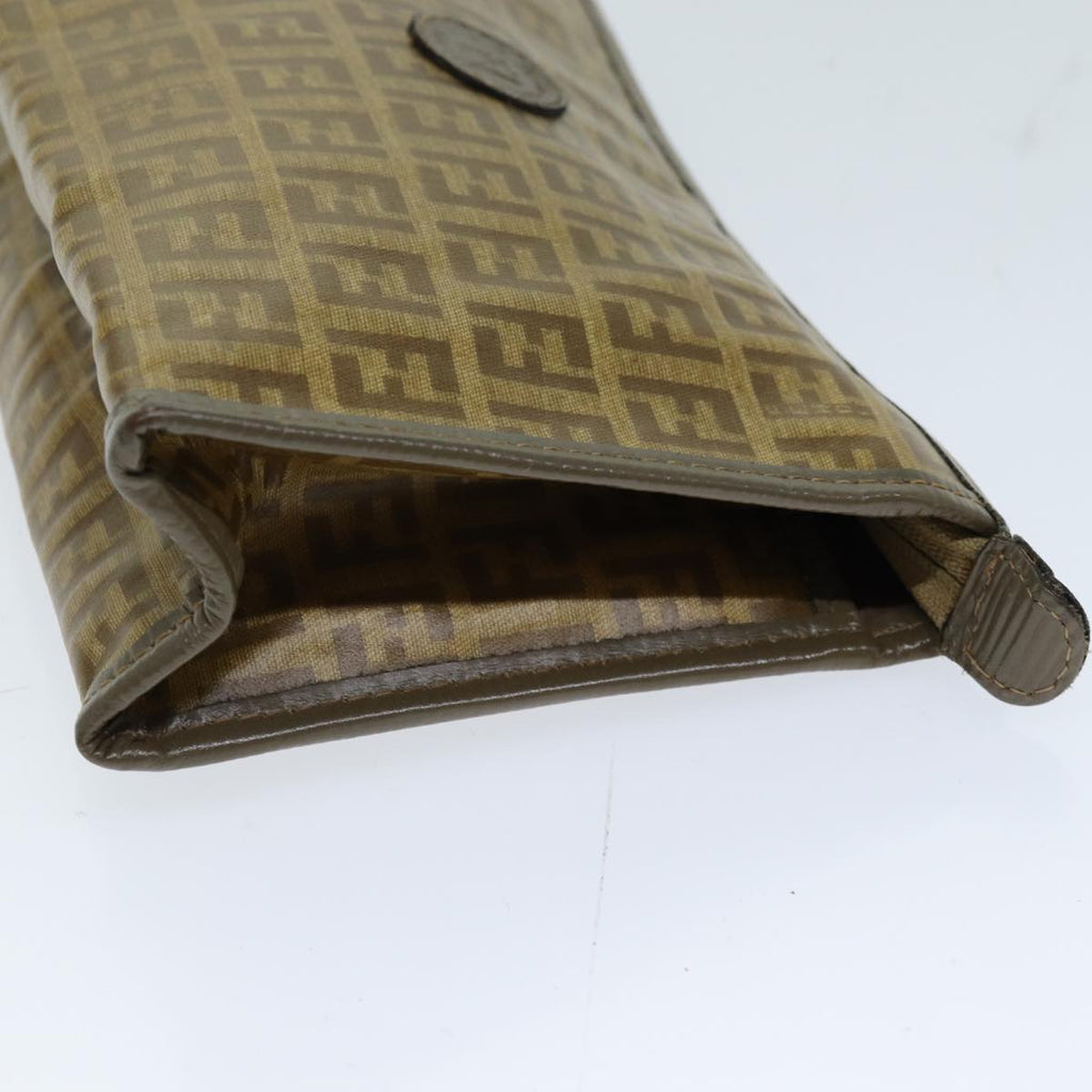 FENDI Zucchino Canvas Pouch Vintage Brown76457
