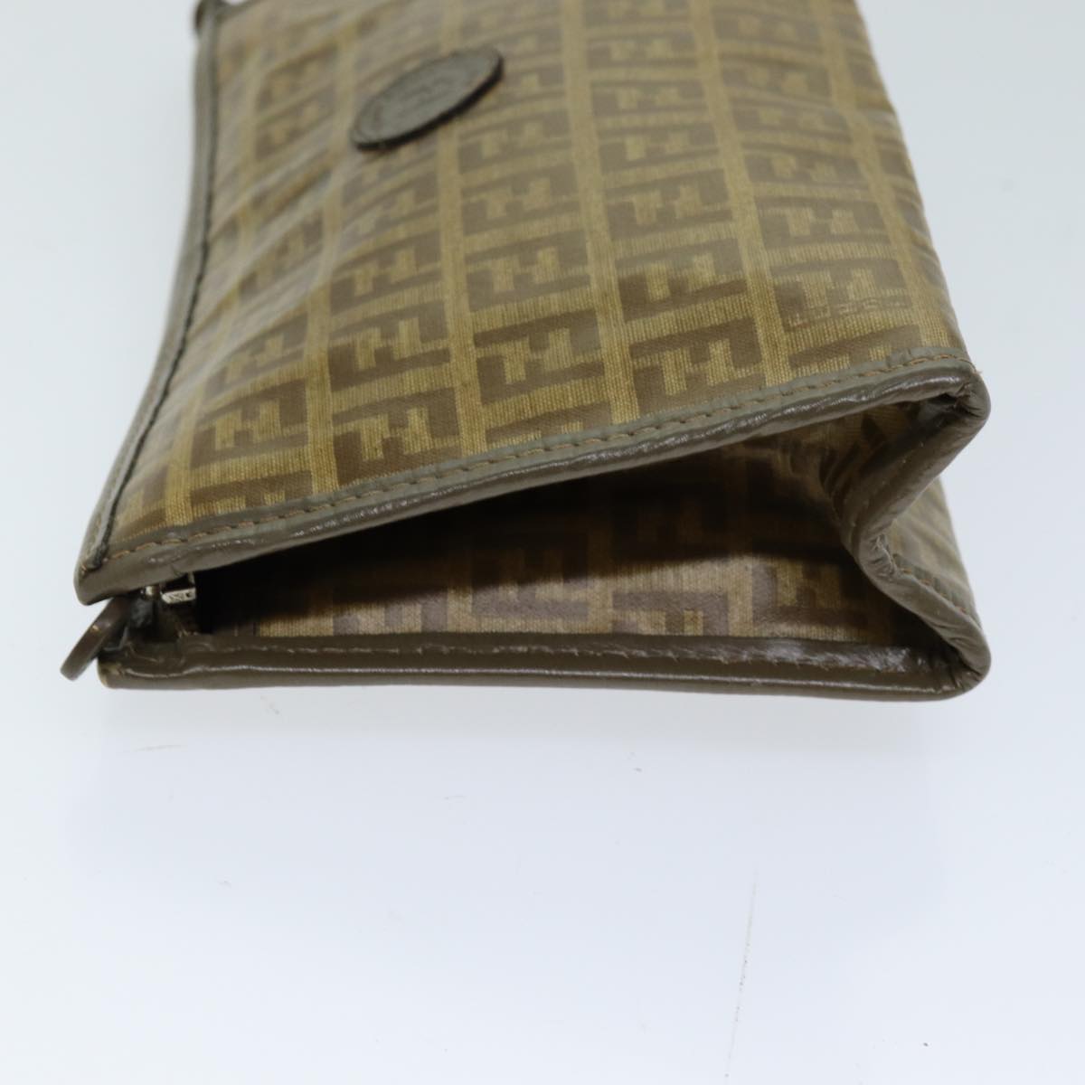FENDI Zucchino Canvas Pouch Vintage Brown76457