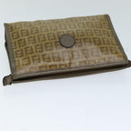 FENDI Zucchino Canvas Pouch Vintage Brown76457