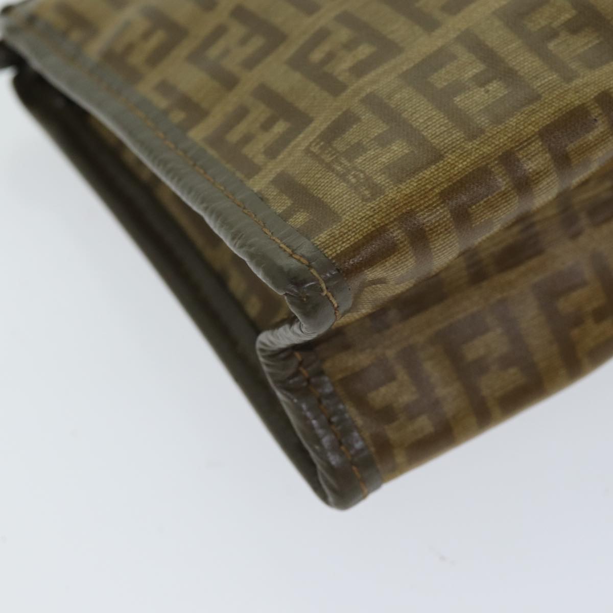 FENDI Zucchino Canvas Pouch Vintage Brown76457