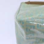 FENDI Zucchino Canvas Hand Bag Enamel Turquoise Blue76474