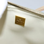 FENDI Zucchino Canvas Hand Bag Enamel Turquoise Blue76474