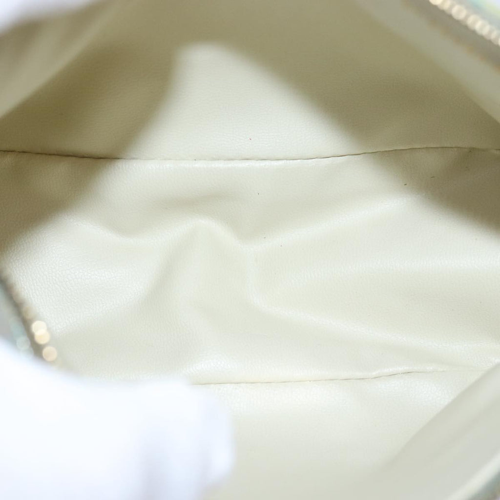 FENDI Zucchino Canvas Hand Bag Enamel Turquoise Blue76474