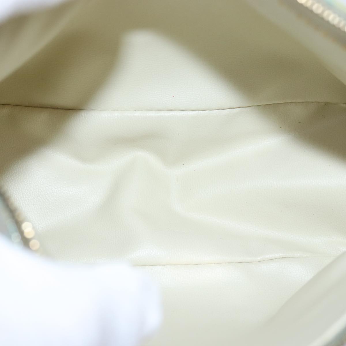 FENDI Zucchino Canvas Hand Bag Enamel Turquoise Blue76474