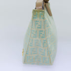 FENDI Zucchino Canvas Hand Bag Enamel Turquoise Blue76474
