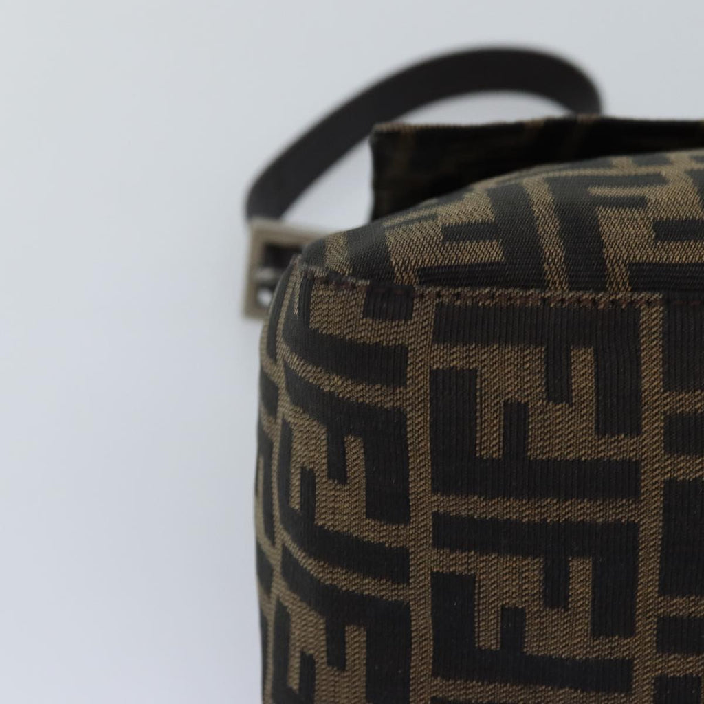 FENDI Zucca Canvas Mamma Baguette Shoulder Bag Black Brown76476
