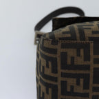 FENDI Zucca Canvas Mamma Baguette Shoulder Bag Black Brown76476