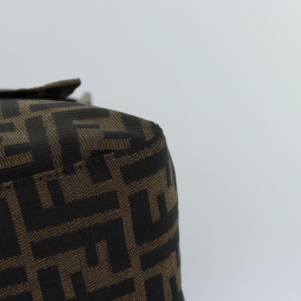 FENDI Zucca Canvas Mamma Baguette Shoulder Bag Black Brown76476