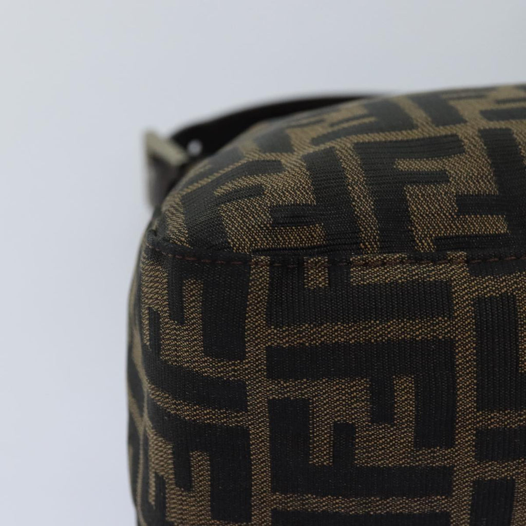 FENDI Zucca Canvas Mamma Baguette Shoulder Bag Black Brown76476
