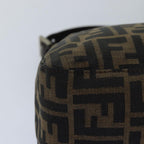FENDI Zucca Canvas Mamma Baguette Shoulder Bag Black Brown76476