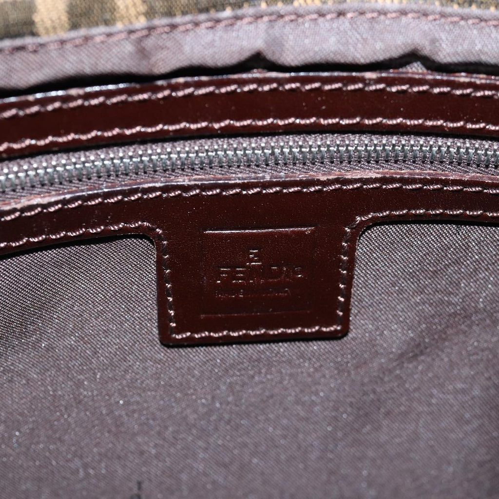FENDI Zucca Canvas Mamma Baguette Shoulder Bag Black Brown76476