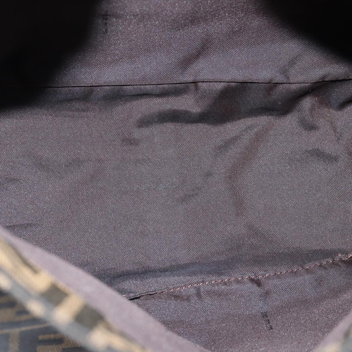 FENDI Zucca Canvas Mamma Baguette Shoulder Bag Black Brown76476