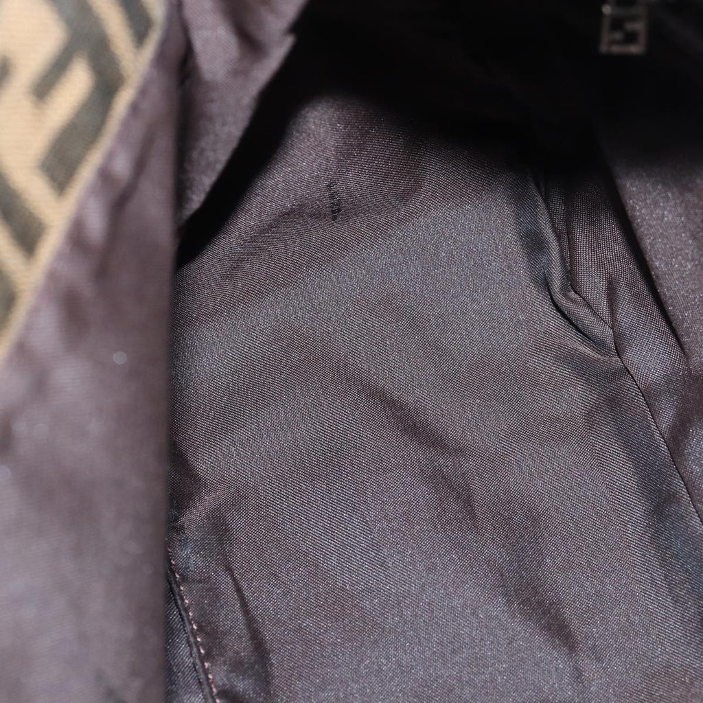 FENDI Zucca Canvas Mamma Baguette Shoulder Bag Black Brown76476