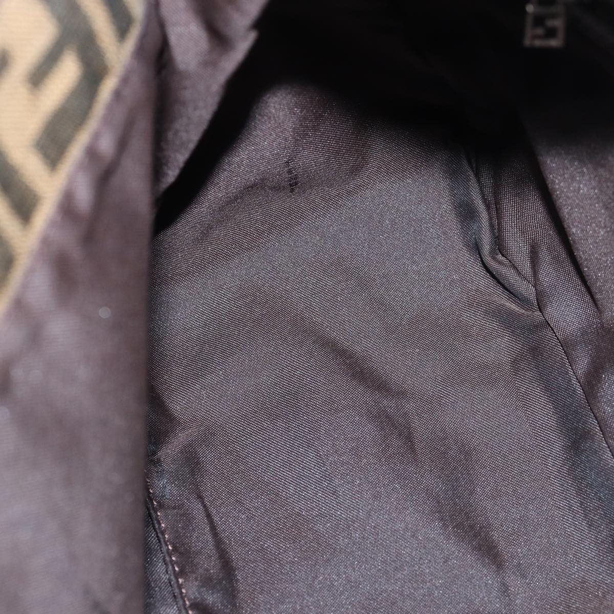 FENDI Zucca Canvas Mamma Baguette Shoulder Bag Black Brown76476