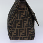 FENDI Zucca Canvas Mamma Baguette Shoulder Bag Black Brown76476
