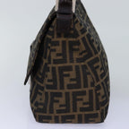 FENDI Zucca Canvas Mamma Baguette Shoulder Bag Black Brown76476