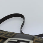FENDI Zucca Canvas Mamma Baguette Shoulder Bag Black Brown76476