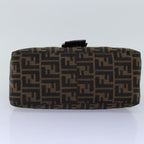 FENDI Zucca Canvas Mamma Baguette Shoulder Bag Black Brown76476