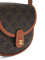 CELINE Besace Triomphe Canvas Cross Bag Tan
