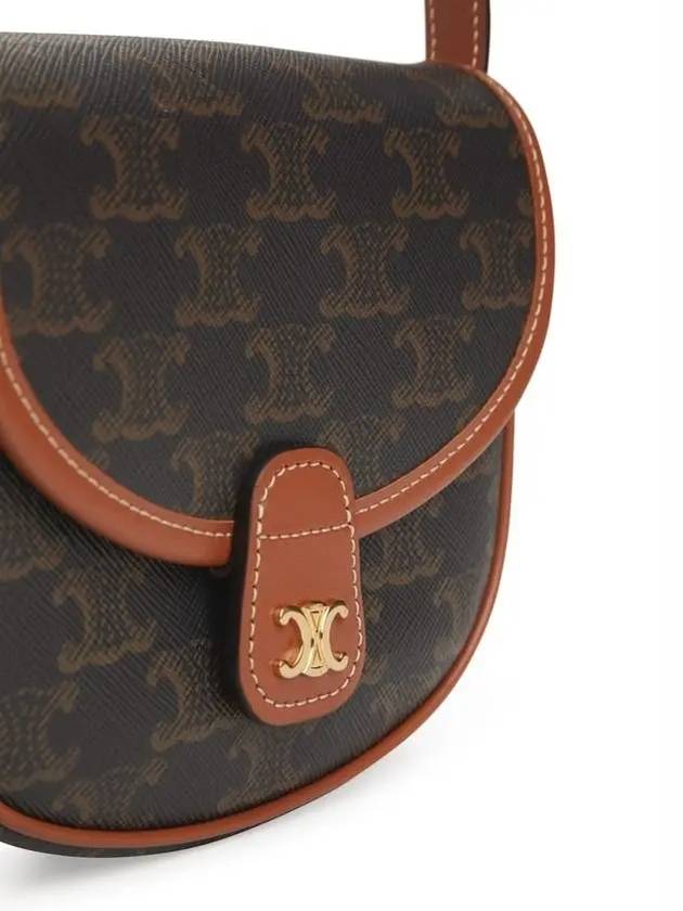 CELINE Besace Triomphe Canvas Cross Bag Tan