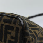 FENDI Zucca Canvas Mamma Baguette Shoulder Bag Black Brown76559