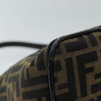FENDI Zucca Canvas Mamma Baguette Shoulder Bag Black Brown76559